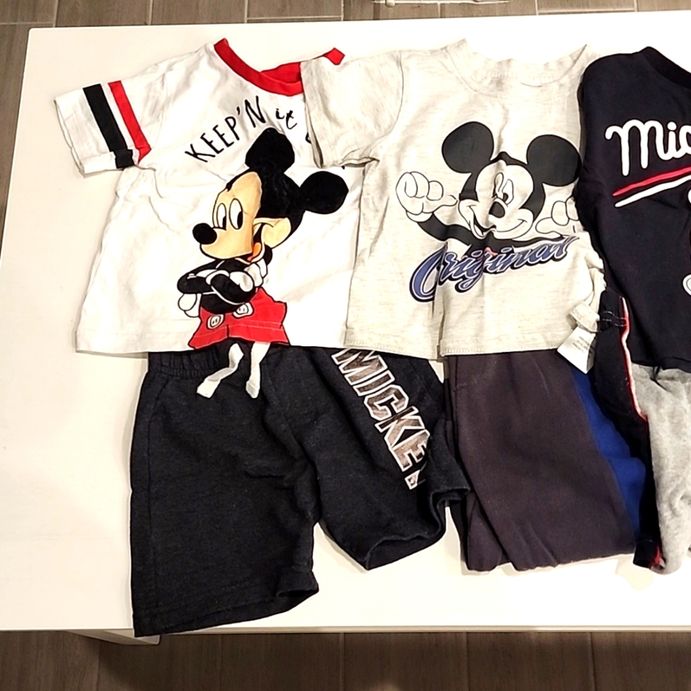 Mickey Mouse boys shirts with matching shorts
